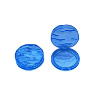 Boîte à poudre ronde en ABS ondulé semi-transparente personnalisée, compartiment pour poudre libre et blush, pour emballage cosmétique, modèle 4060