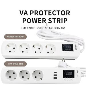 Protector de Voltaje JIUJI JJSVA-FC4 con 4 Tomas de Corriente USB y Voltaje/Corriente Ajustables para Refrigerador - Product Image 1