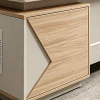 Escritorio Ejecutivo Moderno de Lujo con Almacenamiento, Escritorio Gerencial en Forma de L de Madera con Gabinete Lateral Blanco para Jefe