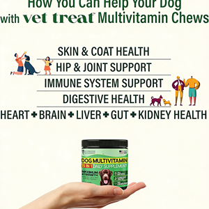 Tabletas Masticables Multivitamínicas Omega 3 <span class=keywords><strong>para</strong></span> Perros y Gatos, 15 en 1, con Recubrimiento Brillante, Absorción Rápida, Apoyo Inmunológico Natural, Salud de la Piel - Product Image 5