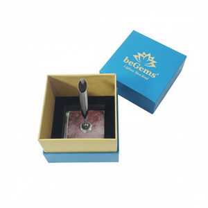 Nouveauté 2025 Porte-stylos beGems Stylo à bille en calcédoine rouge veinée Prix complet Avis sur le stylo en pierres précieuses pour le bureau - Product Image 1