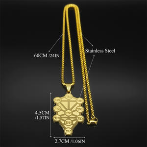 Nouveau Kabbale Arbre de Vie Moyen-Orient Israël Juif Hébreu Collier En Acier Inoxydable - Product Image 5