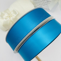 E-Magic 1-1/2 pouces 38MM ruban d'emballage de fleurs couleur bleue 100 Yard rouleau ruban de satin double face stock couleur rubans cadeaux