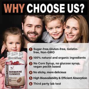 Gomitas de berberina orgánicas OEM/ODM, Canela de Ceilán, suplemento de hierbas de etiqueta privada, vitaminas para adultos, no para mujeres embarazadas - Product Image 3