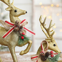 Vente en gros Décoration de maison de Noël Cerf de table de Noël Elan de Noël Renne debout doré Décoration de Noël