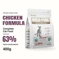 Nourriture complète pour chats lyophilisée, formule poulet 400g avec prébiotiques