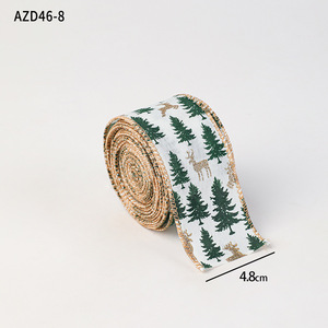 Ruban décoratif en tissu à motif cèdre, nœud papillon, décoration de Noël, ruban de festival, <span class=keywords><strong>dessin</strong></span> <span class=keywords><strong>animé</strong></span> rouge vert blanc - Product Image 6
