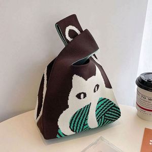Bolso de Mano Tejido a Crochet, Casual y Moderno, Mini Bolso de Compras Portátil para Mujer - Product Image 5