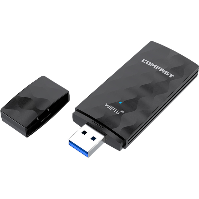 Factory Price MT7921AU Chip 11ax 1800Mbps Dual Band WiFi 6 USB Wireless Adapter Dongle for PC/Printer in Stock