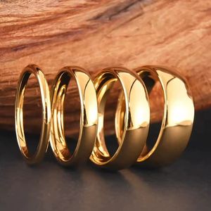 क्लासिक फैशन ट्रेंड टंगस्टन कार्बाइड यूनिसेक्स जोड़ी रिंग 18k सोने की प्लेटेड आरामदायक आंतरिक उच्च गुणवत्ता वाली शादी की अंगूठी - Product Image 4