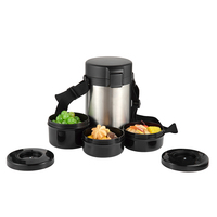 Everich ODM Boîtes à lunch Bento thermiques en acier inoxydable à double paroi et rondes de grande capacité et faciles à transporter de voyage