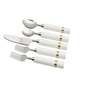Plaqué or avec long manche en résine pointu et audacieux Vaisselle de cuisine Couverts Couverts Design peu coûteux - Product Image 2