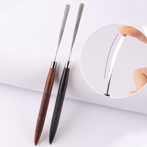 Accessoires de manucure multifonctionnels de luxe, tige de mélange de colle en acier inoxydable avec manche en bois naturel et virole sertie, vente en gros - Product Image 1