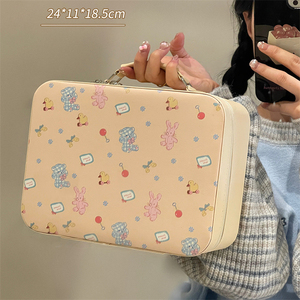 Bonito organizador grande de lujo resistente al agua para mujer, caja de almacenamiento de viaje con logotipo personalizado, estuches para brochas de maquillaje, bolsa de cosméticos - Product Image 6