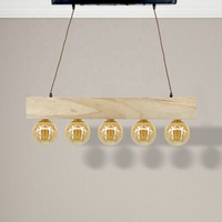 Lustre nordique en bois pour restaurants Design de lampe suspendue rétro antique moderne avec lumière LED Éclairage suspendu unique