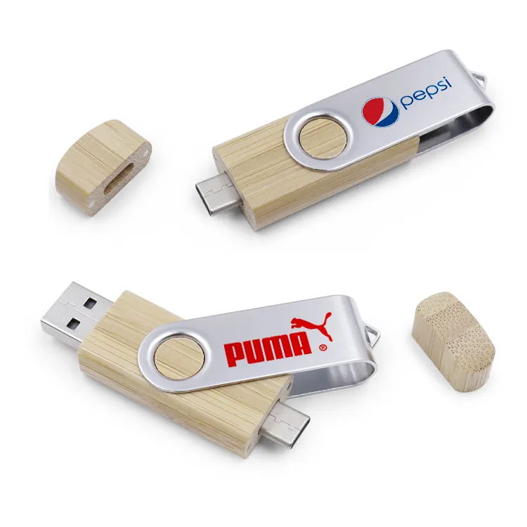 Seri OTG USB Flash Drive, kunci USB baru dengan desain jempol kayu 8GB 16GB 32GB 128GB ponsel USB Drive