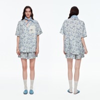 Ensemble pyjama pour femmes, chemise à manches courtes imprimée et short, taille cintrée, vêtements de détente d'été, ensemble décontracté en deux pièces, commandes personnalisées