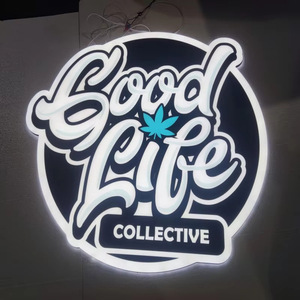 Cho lớn 3D ngoài trời dẫn đăng ký Mini Acrylic cạnh vàng Logo Backlit thư cho doanh nghiệp bán lẻ quảng cáo - Product Image 1