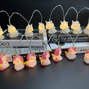 <span class=keywords><strong>Guirlande</strong></span> <span class=keywords><strong>lumineuse</strong></span> licorne 10LED 6.8ft IP44 nominale à piles guirlandes lumineuses blanches chaudes pour la décoration de la <span class=keywords><strong>chambre</strong></span> des enfants - Product Image 2