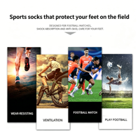 Chaussettes de sport personnalisées professionnelles pour le football, couleur unie, respirantes, hauteur genou, pour la course et l'entraînement, pour hommes et femmes