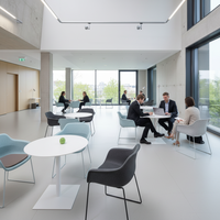 Chaise de bureau empilable en feutre au design moderne, avec structure en acier, couleur personnalisable, recyclable, durable et écologique, vente en gros
