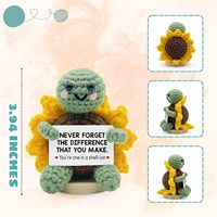 Tortue positive inspirante en crochet, faite à la main, en tricot émotionnel, poupée de gratitude, cadeau de Noël