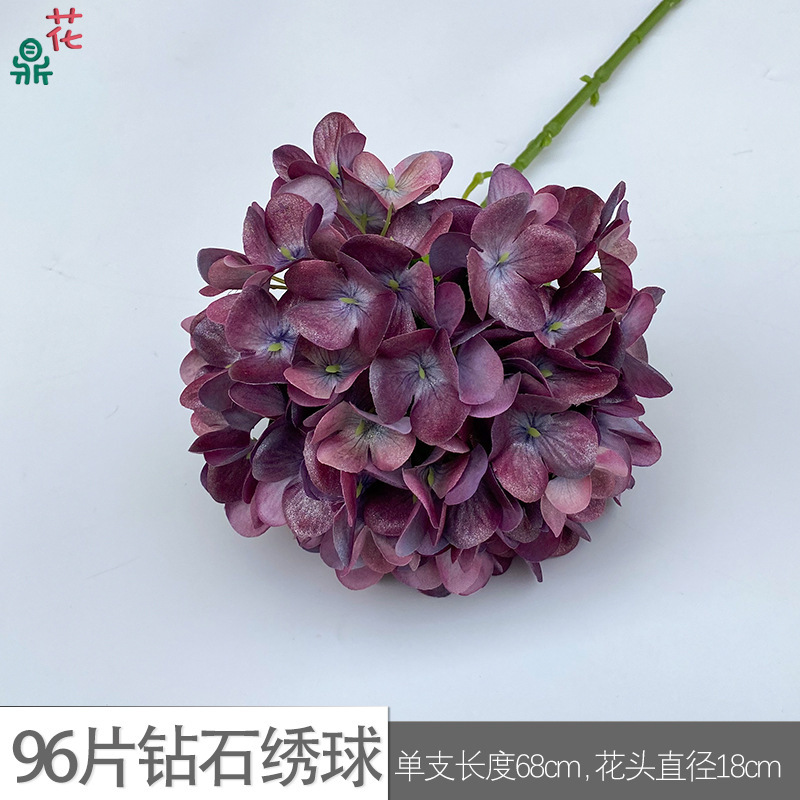 ดอกไฮเดรนเยียเพชร 96 ชิ้น GFG สีม่วงแดง