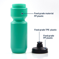 Bouteilles d'eau de sport en plastique souple sans BPA avec bec en silicone pour le vélo de montagne, bouteilles d'eau pour vélo