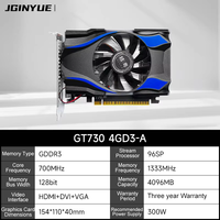 Carte graphique de jeu pour ordinateur de bureau/portable JGINYUE GT730, ventilateur de refroidissement, PCI Express, 4 Go de mémoire DDR3, 128 bits
