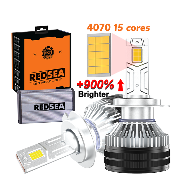 REDSEA R8 160W Hi/Lo Beam LED Headlight 3570 CSP Led H4 H7 Bulb H11 9005 9006 200w H7 Led Headlights Bulb
