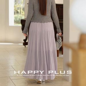 รันฉีกระโปรงแม็กซี่จีบเอวสูง สีม่วงฝันหวาน ไซส์พลัส ผ้าชีฟอง สีพื้น กระโปรงผู้หญิง รุ่น N9165 - Product Image 3