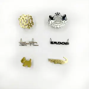Grosir Tas Tangan Kecil Besi Tahan Karat Logo Pelat Logam Desain Hewan Logo Logam Emas untuk Dompet