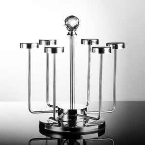 Portavasos redondo de acero inoxidable con soporte, escurridor inteligente para vasos de vidrio, tazas de té, para el hogar y la sala de estar - Product Image 1