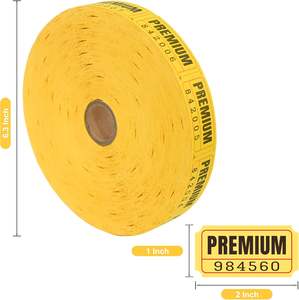 Billets de tombola premium L LIKED jaunes, 1 rouleau de 2000 billets en papier parfaits pour les mariages, les carnavals, les jeux de boissons, les fêtes et les événements - Product Image 2