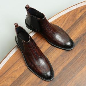 Men's Business Square <b>Toe</b> Genuine Leather Lace-Up Oxford Shoes Korean Style Formal Handmade Anti-Slip Breathable Lightweight - Product Image 6