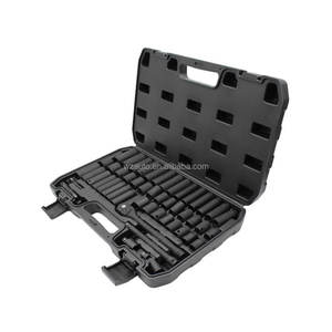 WZAUTO Heavy Duty Zoll Schwarz 50 Stück Deep Air Impact Sockets Autore parat ur werkzeuge mit Ratschengriff-Steckschlüssel - Product Image 2
