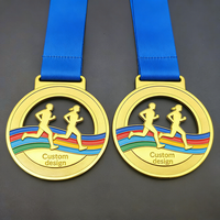 Médaille en métal or, argent, bronze avec logo personnalisé et boîte en velours pour souvenirs d'entreprise et récompenses
