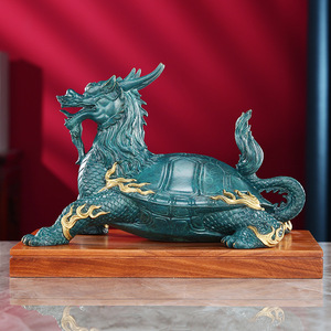 Adorno de Tortuga Dragón de Latón Copper World para el Hogar u Oficina, Regalo Artesanal Decorativo de Bronce - Product Image 3