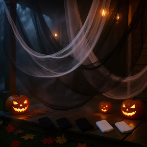 Telo Spaventoso 6 Pezzi 76x183cm Bianco e Nero, Decorazione Halloween, Forniture per Feste Spettrali - Product Image 2