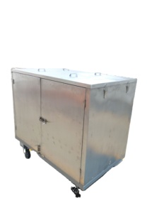 पोर्टेबल स्टेनलेस स्टील और एल्यूमीनियम चार-पहिया इलेक्ट्रिक ट्रॉली 400 डब्ल्यू मोटर फोल्डेबल स्टेकबल स्टैकेबल कार्ट औद्योगिक उपयोग - Product Image 1