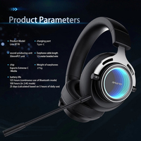 Casque de jeu Abyss Mirror Lighting avec éclairage, dongle sans fil Type-C 2.4G, batterie 1000mAh, 50 heures d'autonomie