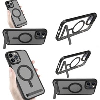 Casing Handphone Kristal Magnetik dengan Stand untuk iPhone 17 Air 16 Pro Max 15 14 13 12 11, Aksesoris Ponsel dengan Holder