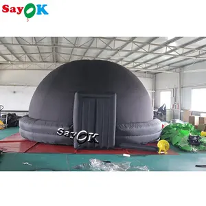 Tenda kubah proyeksi hitam, tenda bioskop tiup planetarium seluler untuk sekolah