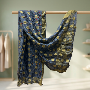 Cache-cou en soie Banarasi pour femmes, couleur et taille personnalisées, artisanat traditionnel Bandhani, écharpes et châles respirants et légers - Product Image 3