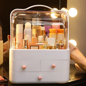Cosmetic Organizer <b>Box</b> With Drawers Large Capacity Storage For Desktop <b>Makeup</b> Jewelry Plastic High End Design - Product Image 2
