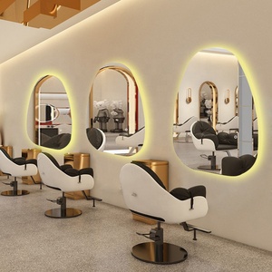 Miroir de salon de coiffure LED moderne, miroir mural intelligent, interrupteur tactile, cadre en aluminium pour salon de coiffure - Product Image 4