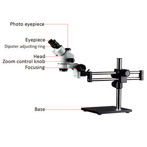 Diapositives préparées Ensemble La Microcirculation couverture drapé poignée de téléphone portable de fonctionnement Double Support de Flèche Trinoculaire Zoom <span class=keywords><strong>Microscope</strong></span> Stéréo - Product Image 4