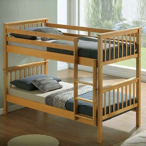Двухъярусная кровать из массива дерева, современный дизайн, для детской/школьной спальни, 14-дюймовые защитные перила, экологичная, прочная, простая сборка, без пружинного блока - Product Image 6
