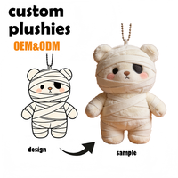 minimale de commande prix d'usine délai de livraison rapide cadeaux promotionnels porte-clés en peluche personnalisé