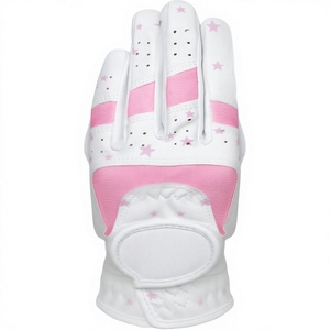 Guantes de Golf con Diseño de Estrellas Blancas y Rosas, Material de PU Perforado y Transpirable para Entrenamiento Deportivo al Aire Libre - Product Image 2